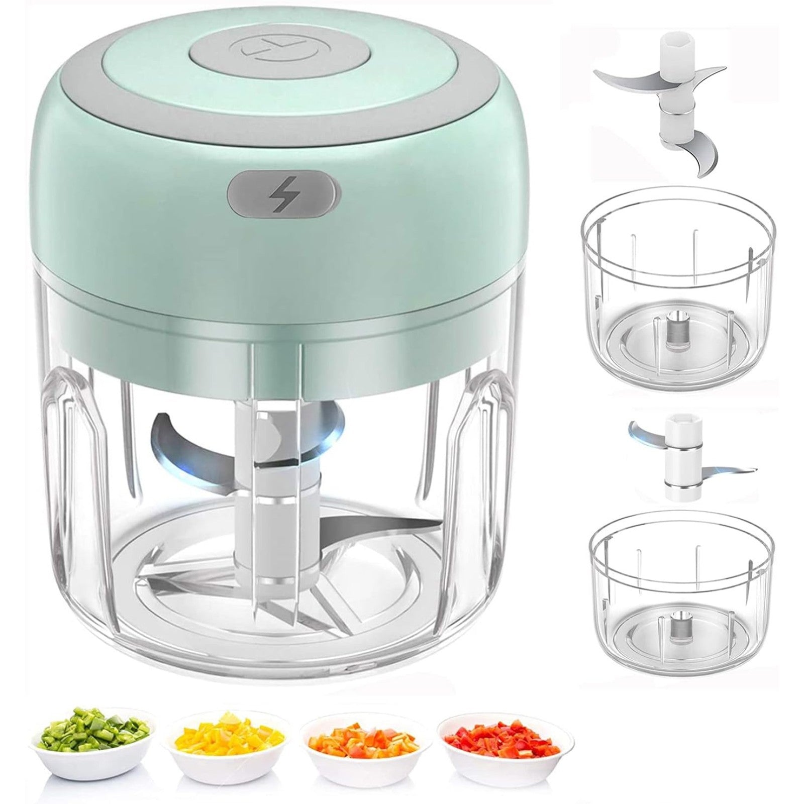 Electric Kitchen Food Chopper – Portable USB Rechargeable Mini Food Processor