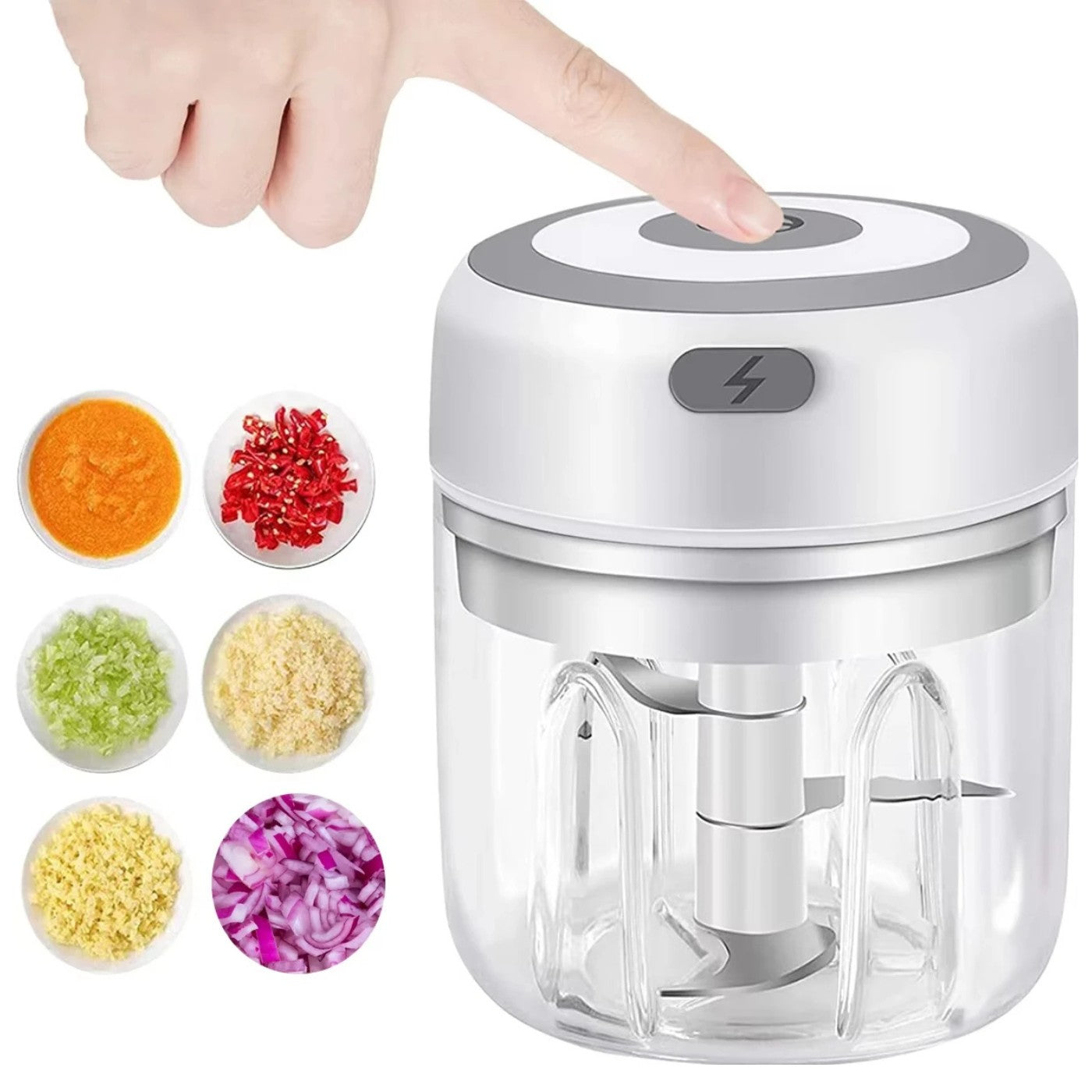 Electric Kitchen Food Chopper – Portable USB Rechargeable Mini Food Processor