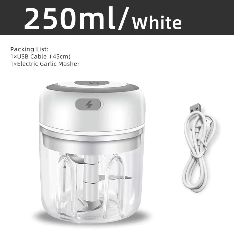 Electric Kitchen Food Chopper – Portable USB Rechargeable Mini Food Processor