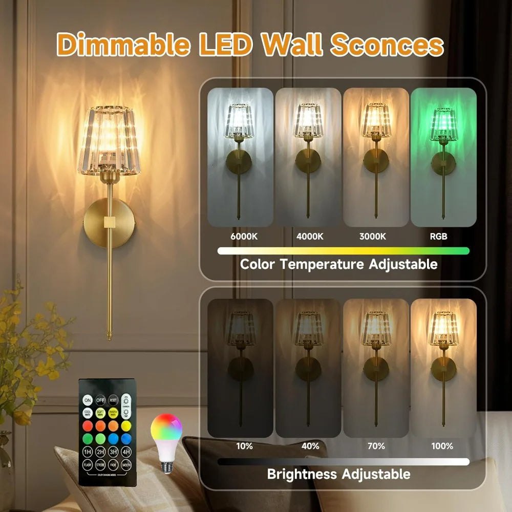 LED RGB Rechargeable Wall Lamp – Modern Magnetic Ambient Light with Remote & Touch Control