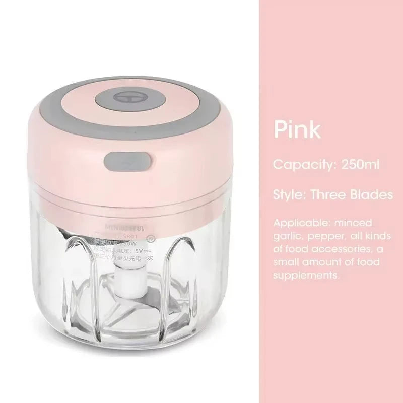 Electric Kitchen Food Chopper – Portable USB Rechargeable Mini Food Processor